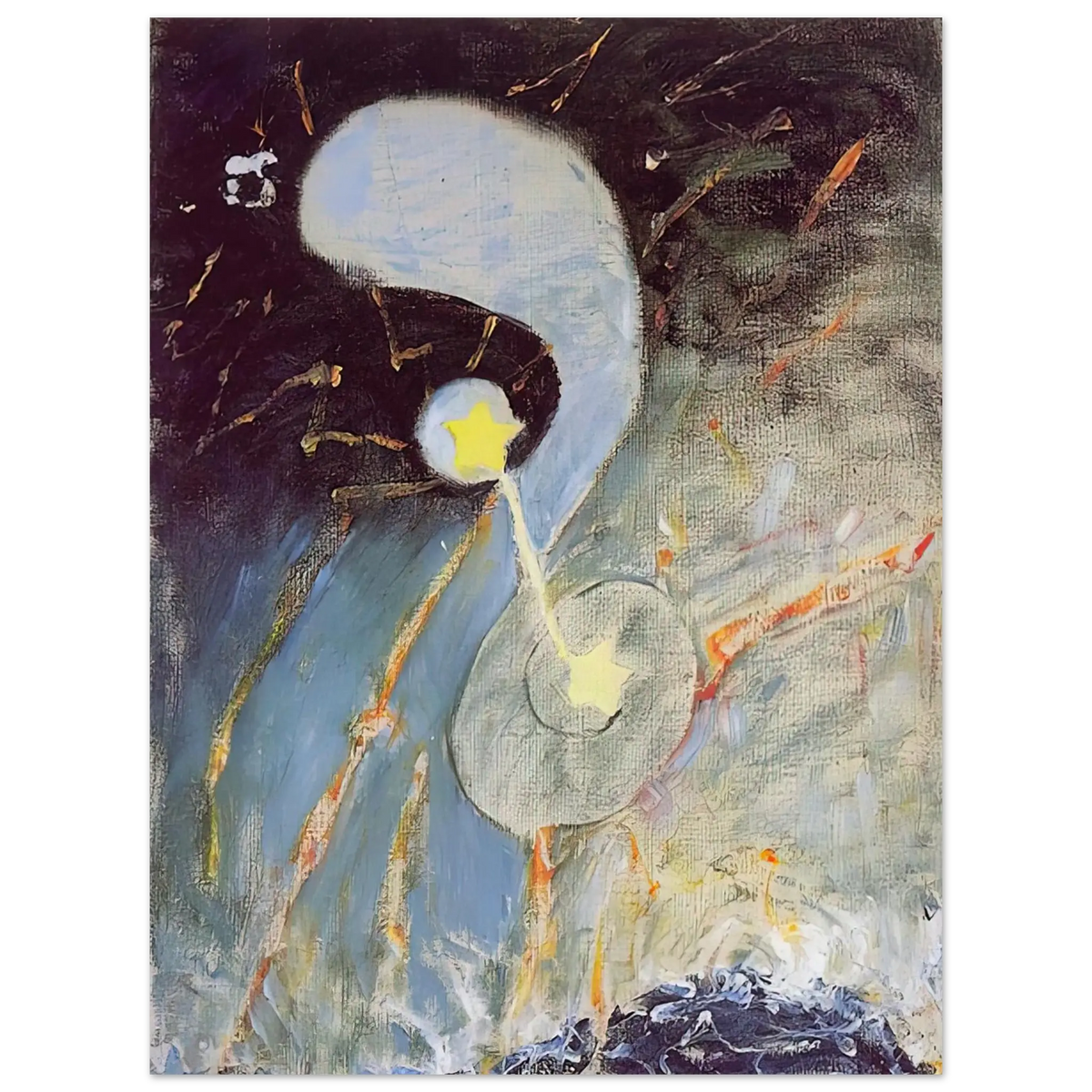 Hilma af Klint - CHAOS NR 2 1906 Wall art - 28x43  cm / XL (11x17 Inches) - Premium Wooden Framed Poster With Fine Art Paper - Black frame