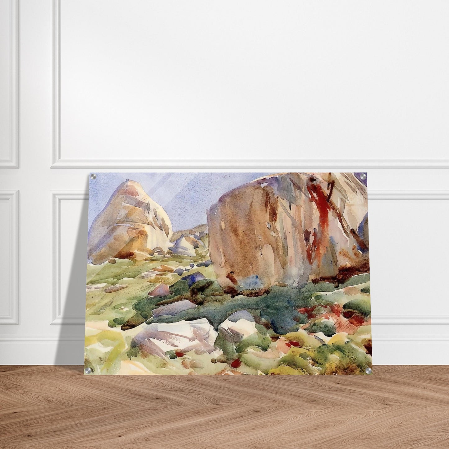 The Simplon. Large Rocks - John Singer Sargent Acrylic Print - 70x100 cm / 28x40″ inches