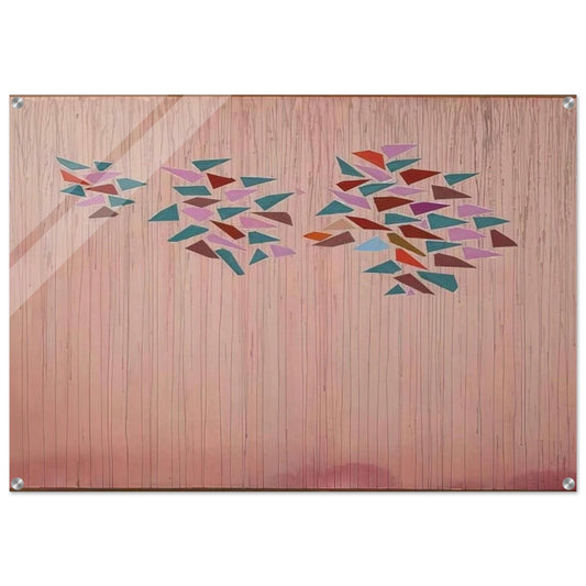 Colors on Gray Pink - 1976 - Robert Goodnough Acrylic Print - 70x100 cm / 28x40″ inches | Robert Goodnough Wall Art | Robert Goodnough Prints