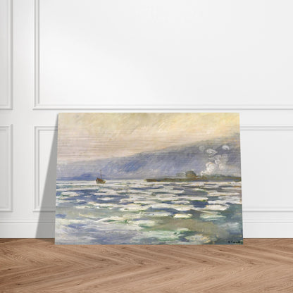 Ice, Lock Port Villez - claude monet Brushed Aluminum Print - 70x100 cm / 28x40 inches | claude monet Aluminum Print | claude monet Prints
