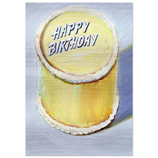 Happy Birthday Cake - 1975 - Wayne Thiebaud Brushed Aluminum Print - 70x100 cm / 28x40 inches | Wayne Thiebaud Aluminum Print | Wayne Thiebaud Prints