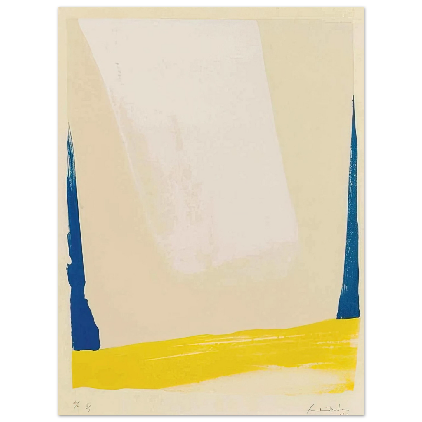 Helen Frankenthaler - White Portal - 1967 Wall art - 40x50 cm / 16x20 inches - Premium Wooden Framed Poster With Fine Art Paper-canvas - Black frame