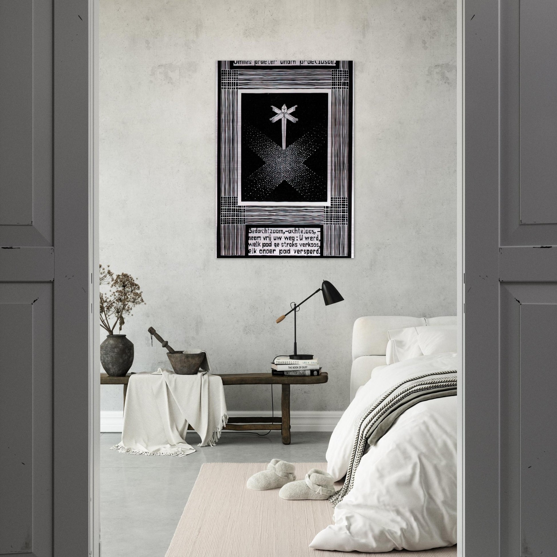 EMBLEMATA SIGNPOST - MC Escher Brushed Aluminum Print - 70x100 cm / 28x40 inches | MC Escher Aluminum Print | MC Escher Prints