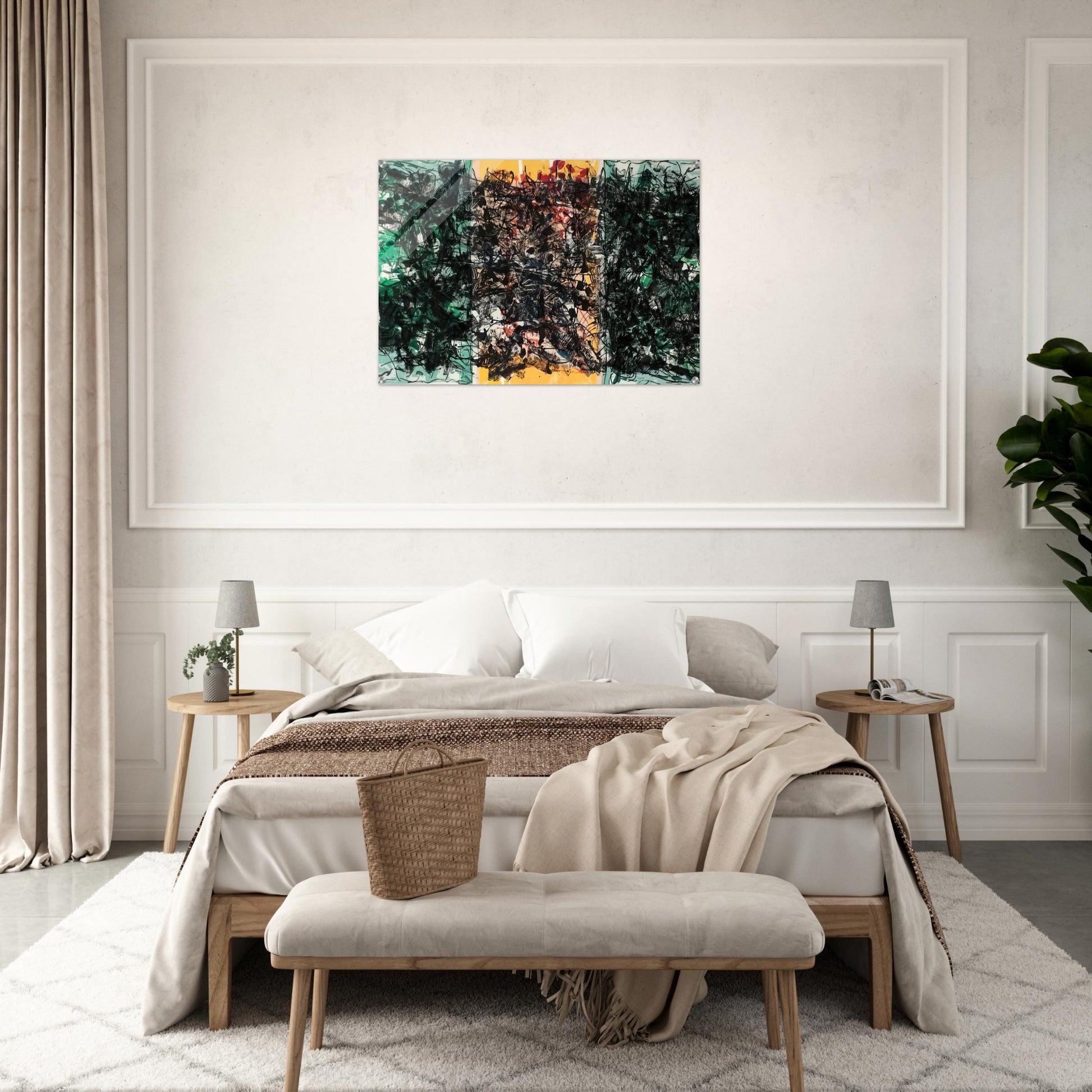 Triptyque orange - Jean-Paul Riopelle Acrylic Print - 70x100 cm / 28x40″ inches