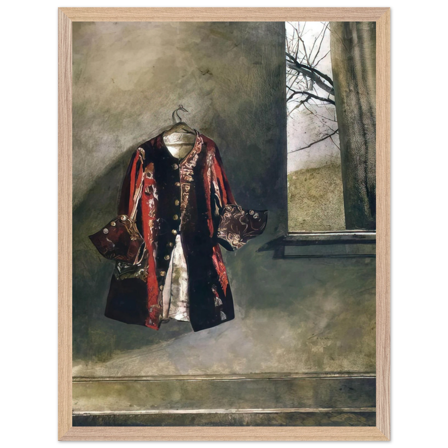 Andrew Wyeth - CURTAIN CALL Wall Art - 60x80 cm / 24x32 inches - Premium Wooden Framed Poster With Fine Art Paper-canvas - Wood frame