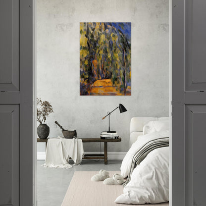 Bend in Forest Road - Paul Cézanne Brushed Aluminum Print - 70x100 cm / 28x40 inches | Paul Cézanne Aluminum Print | Paul Cézanne Prints