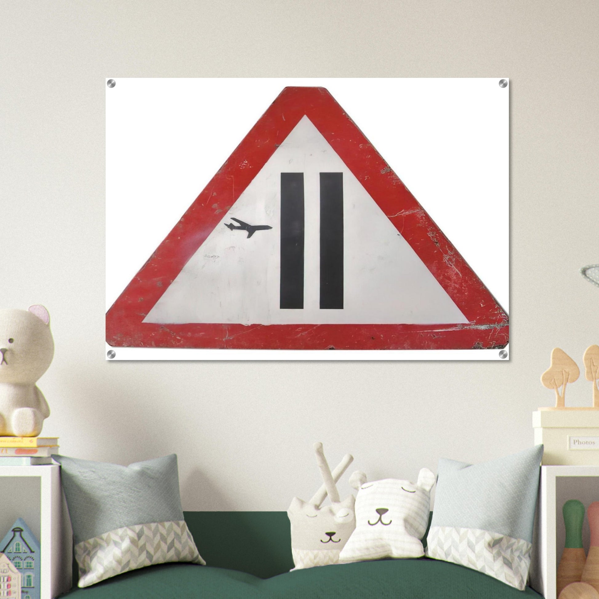 WARNING SIGN 2006 - Banksy Acrylic Print - 70x100 cm / 28x40″ inches