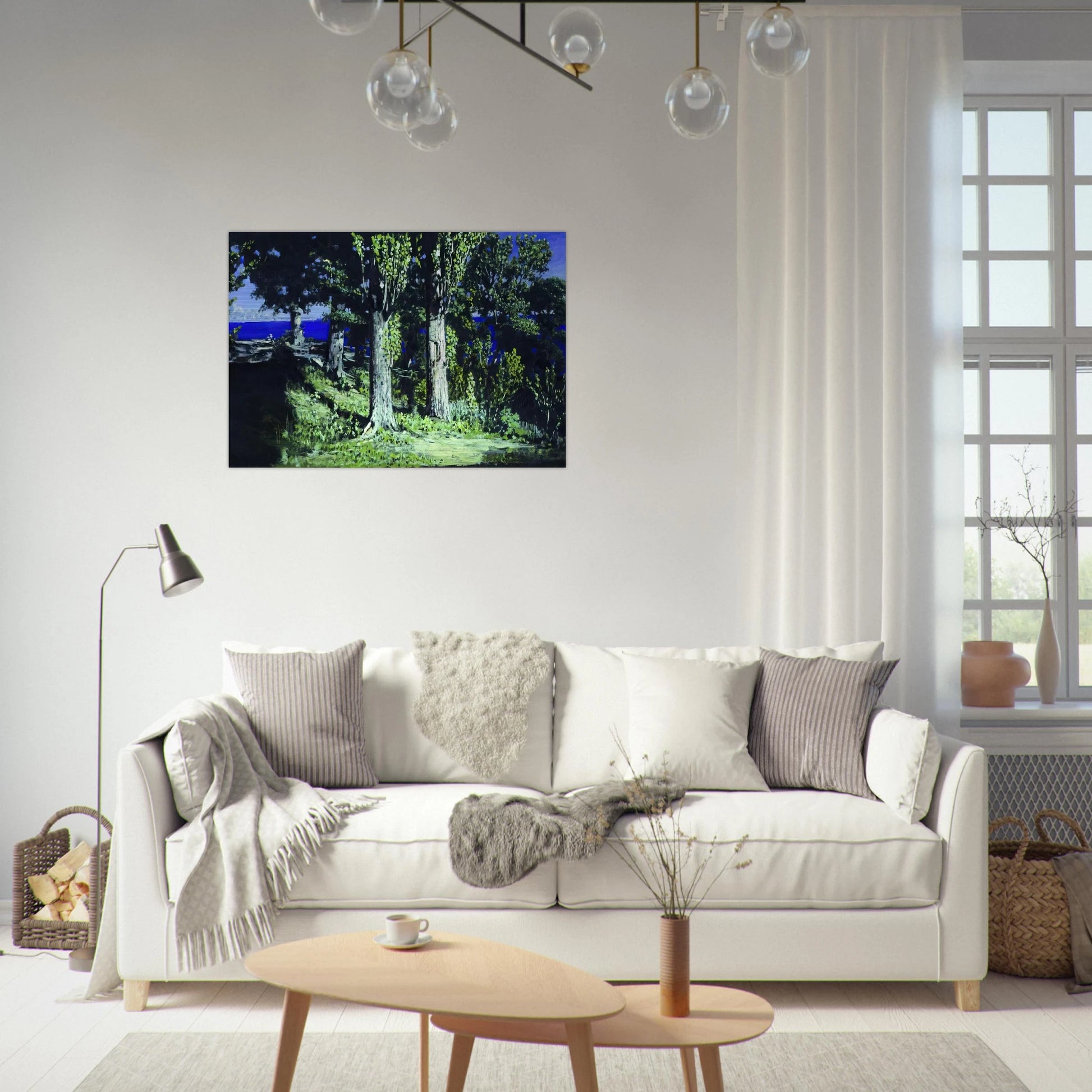 Cypresses on a Seashore. The Crimea - Arkhyp Kuindzhi Brushed Aluminum Print - 70x100 cm / 28x40 inches | Arkhyp Kuindzhi Aluminum Print | Arkhyp Kuindzhi Prints