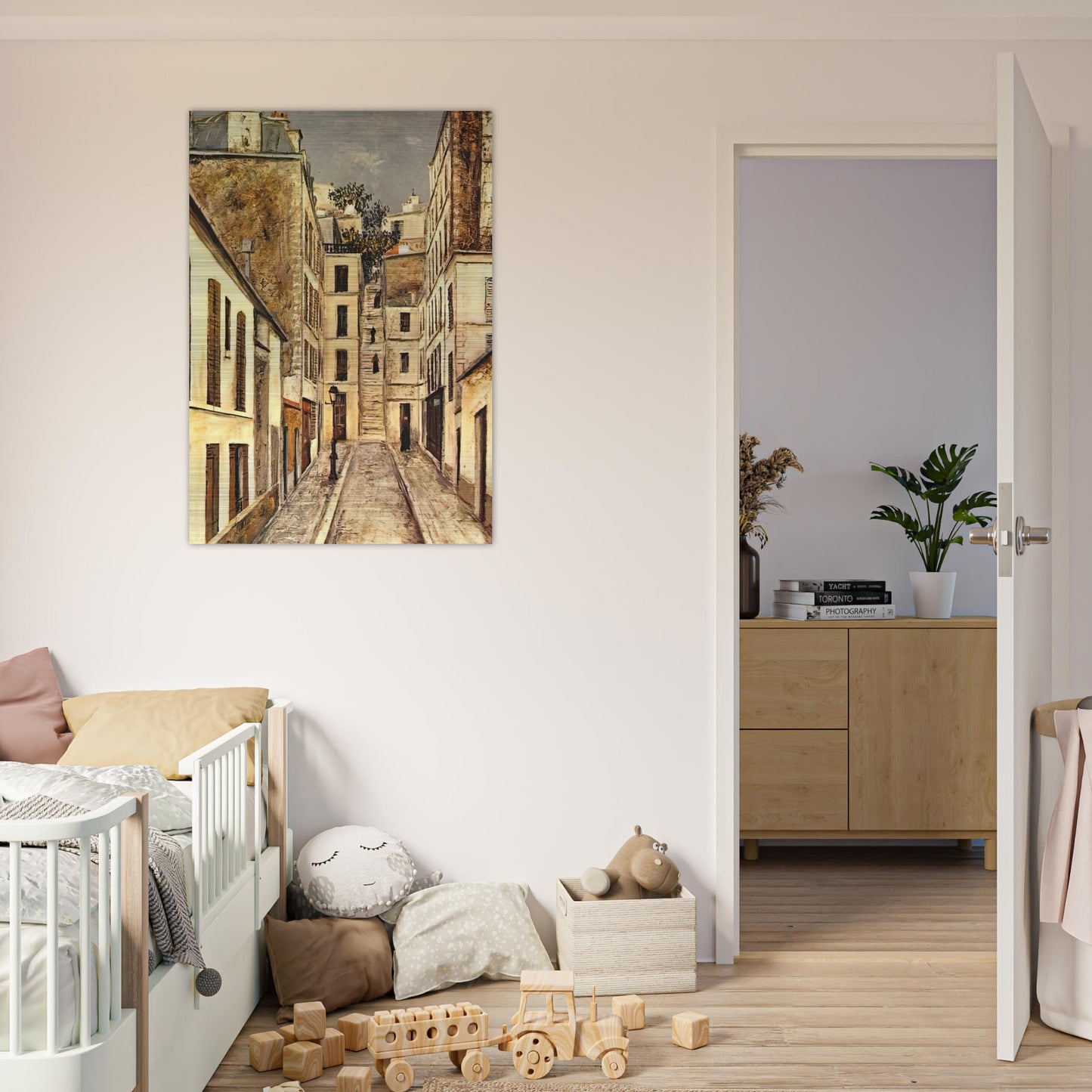 THE PASSAGE THE DEAD END - Maurice Utrillo Brushed Aluminum Print - 70x100 cm / 28x40 inches | Maurice Utrillo Aluminum Print | Maurice Utrillo Prints