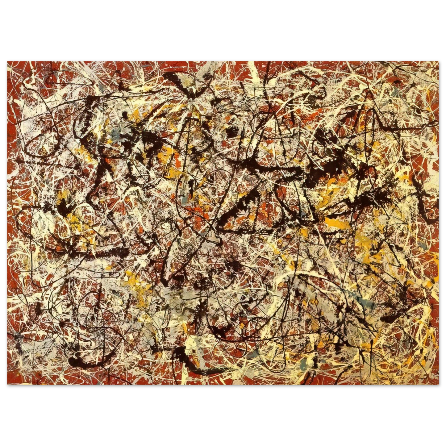 Jackson Pollock - MURAL ON INDIAN RED GROUND 1950  75x100 cm / 30x40inches Fine Art Poster