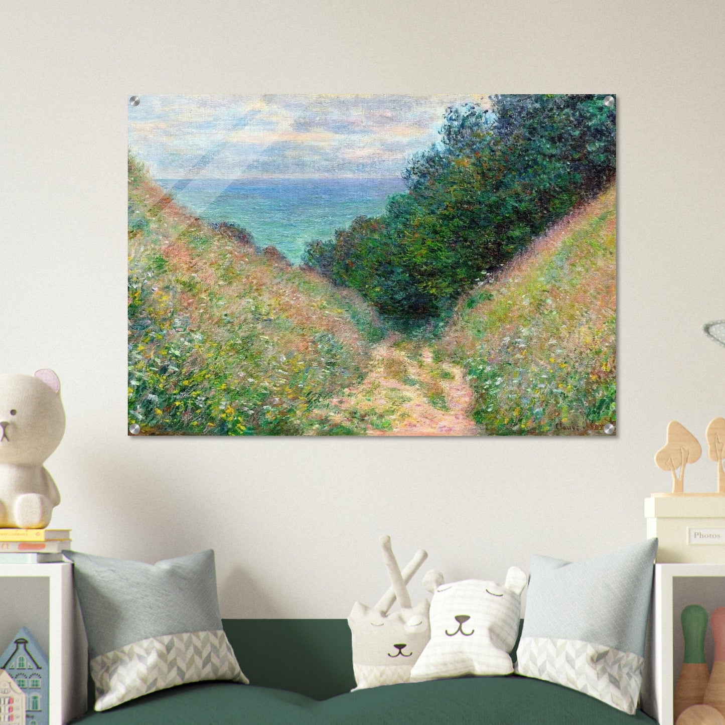 Path at La Cavee, Pourville - claude monet Acrylic Print - 70x100 cm / 28x40″ inches