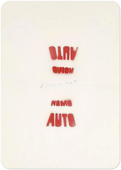 AUTO NOMO I VEDENTI 1979 By Alighiero Boetti Pack of 10 Post Cards | Alighiero Boetti Post Cards | A6 (10.5 x 14.8 cm) - 4.1 x 5.8 inches