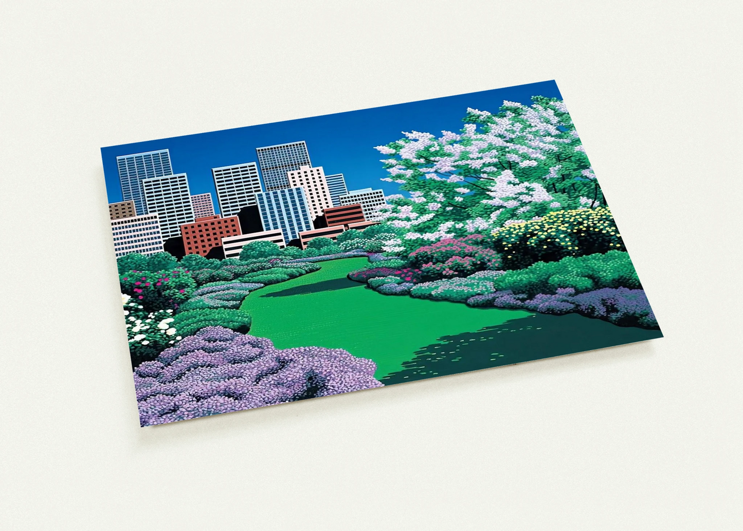 City Garden By Hiroshi Nagai Pack of 10 Post Cards | Hiroshi Nagai Post Cards | A6 (10.5 x 14.8 cm) - 4.1 x 5.8 inches