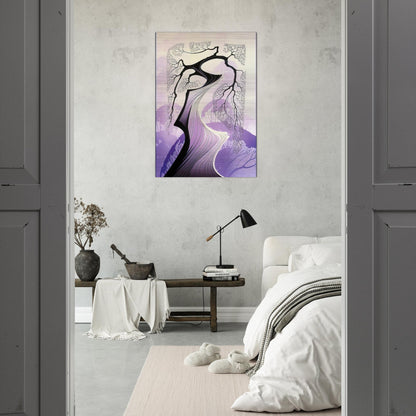 Carmel Cypress - Eyvind Earle Brushed Aluminum Print - 70x100 cm / 28x40 inches | Eyvind Earle Aluminum Print | Eyvind Earle Prints