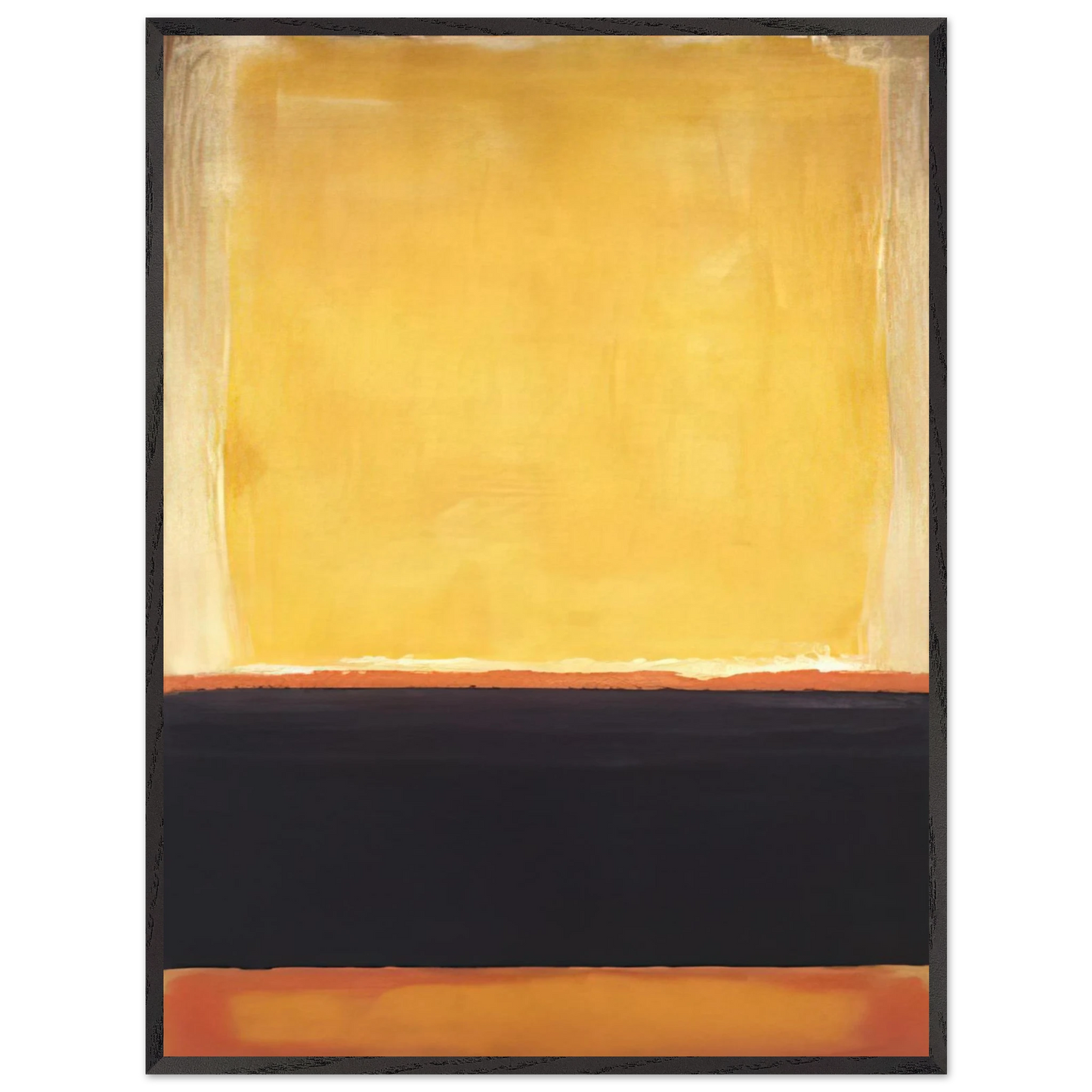 Mark Rothko - Yellow, Charcoal, Brown - 1953 Wall Art - 21x29.7 cm / 8x12" - Premium Wooden Framed Poster With Fine Art Paper - White frame