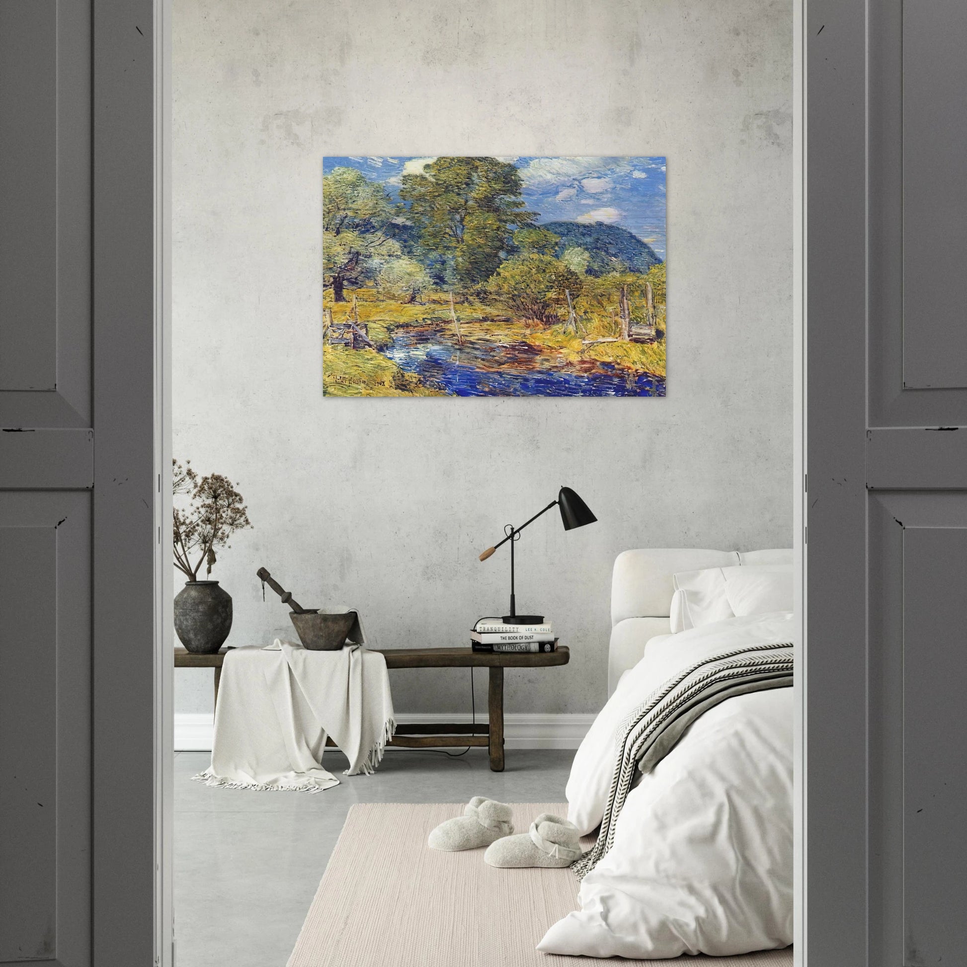 Bedford Hills - Childe Hassam Brushed Aluminum Print - 70x100 cm / 28x40 inches | Childe Hassam Aluminum Print | Childe Hassam Prints