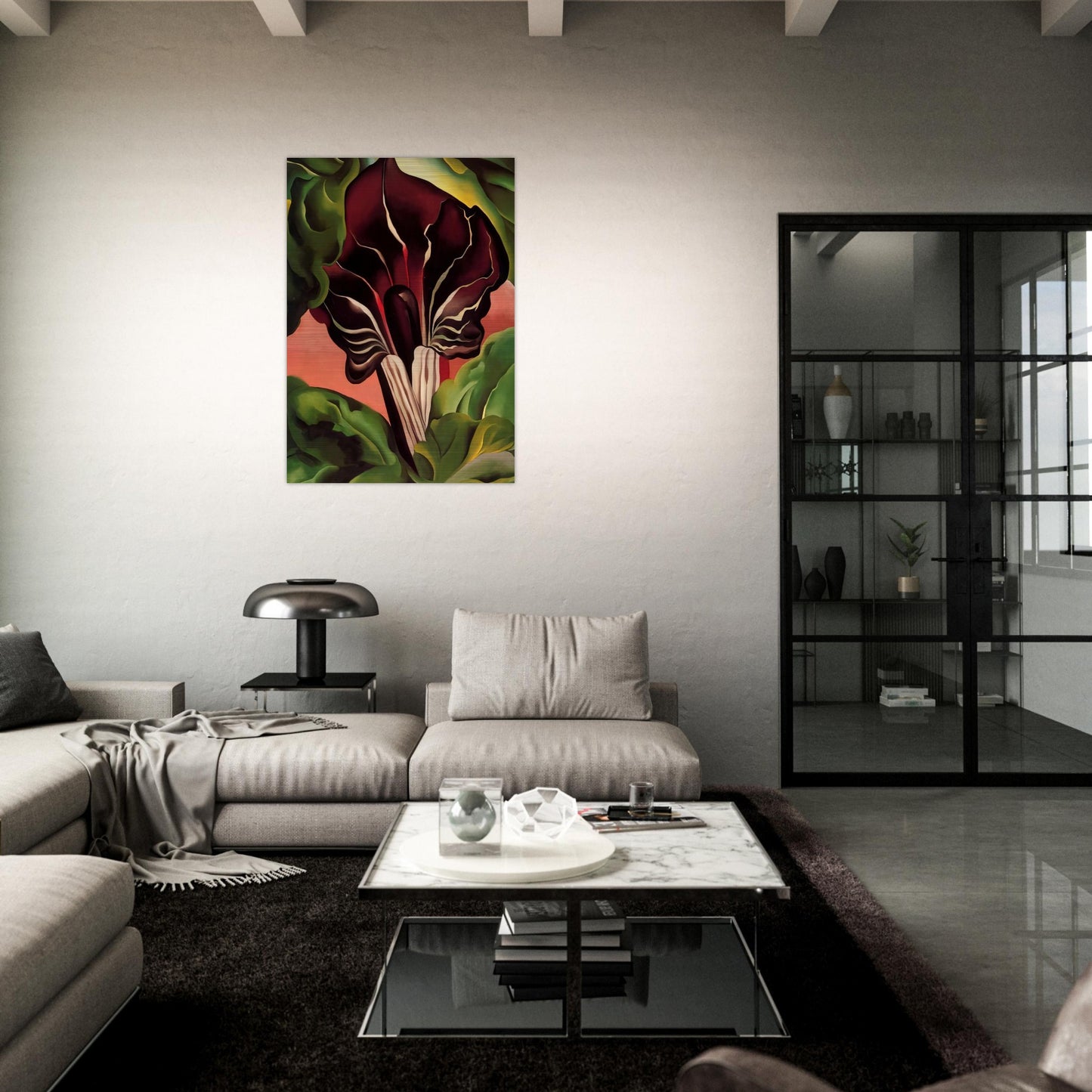 Jack-in-the-Pulpit II - Georgia O'Keeffe Brushed Aluminum Print - 70x100 cm / 28x40 inches | Georgia O'Keeffe Aluminum Print | Georgia O'Keeffe Prints
