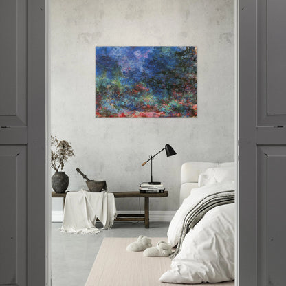 The House at Giverny Viewed from the Rose Garden - claude monet Brushed Aluminum Print - 70x100 cm / 28x40 inches | claude monet Aluminum Print | claude monet Prints