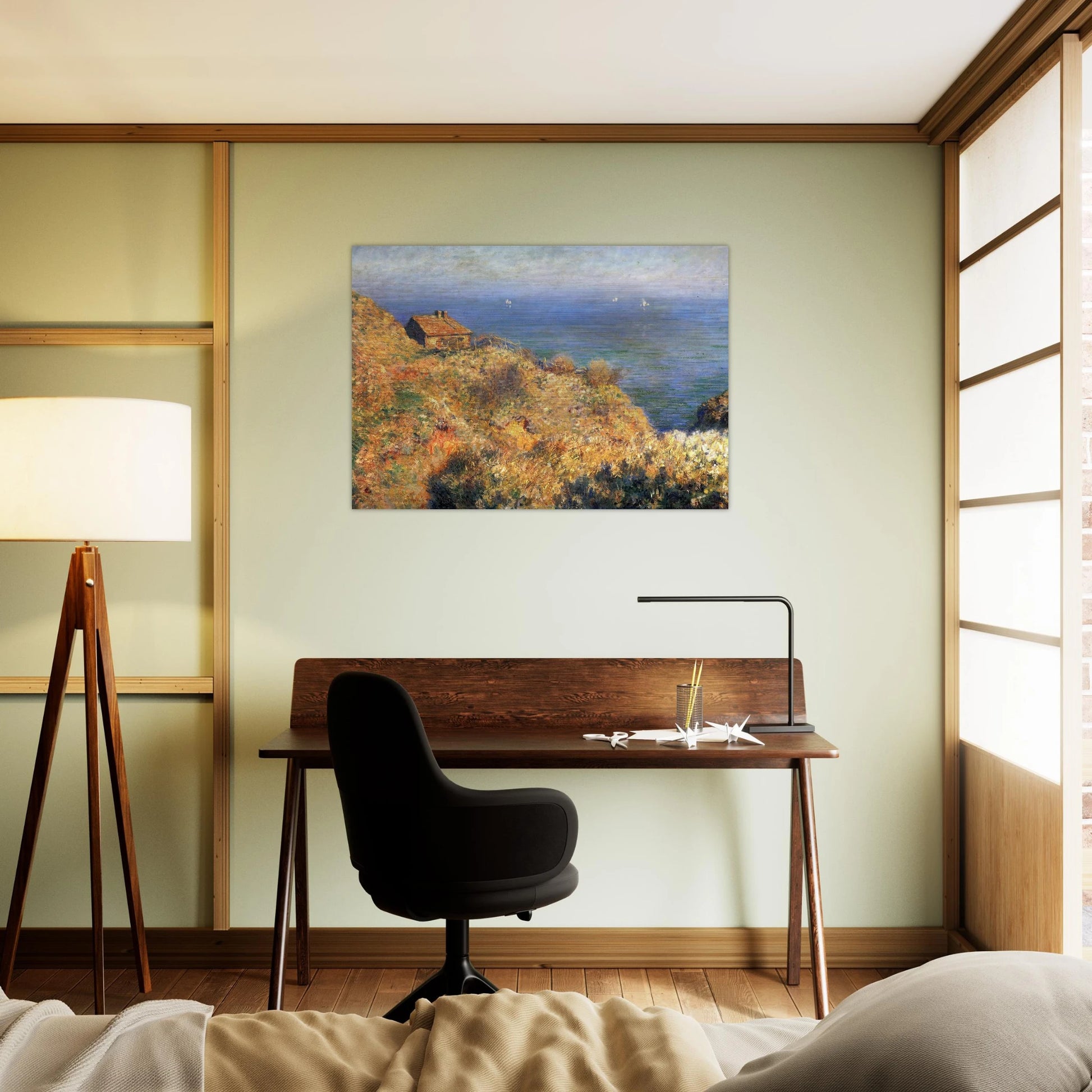 Fisherman's House at Varengeville - claude monet Brushed Aluminum Print - 70x100 cm / 28x40 inches | claude monet Aluminum Print | claude monet Prints
