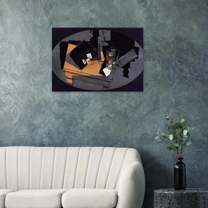 PLAYING CARDS AND SIPHON 1916 - Juan Gris Brushed Aluminum Print - 70x100 cm / 28x40 inches | Juan Gris Aluminum Print | Juan Gris Prints