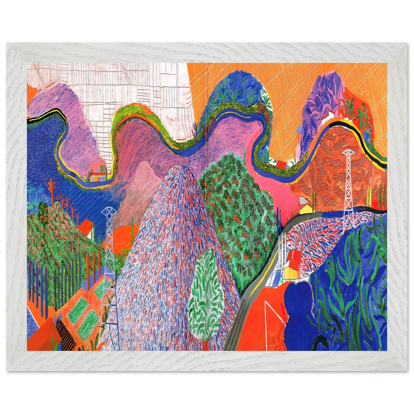 David Hockney - David Hockney Wall art - 27x35 cm / 11x14 inches - Premium Wooden Framed Poster With Fine Art Paper-canvas - Wood frame