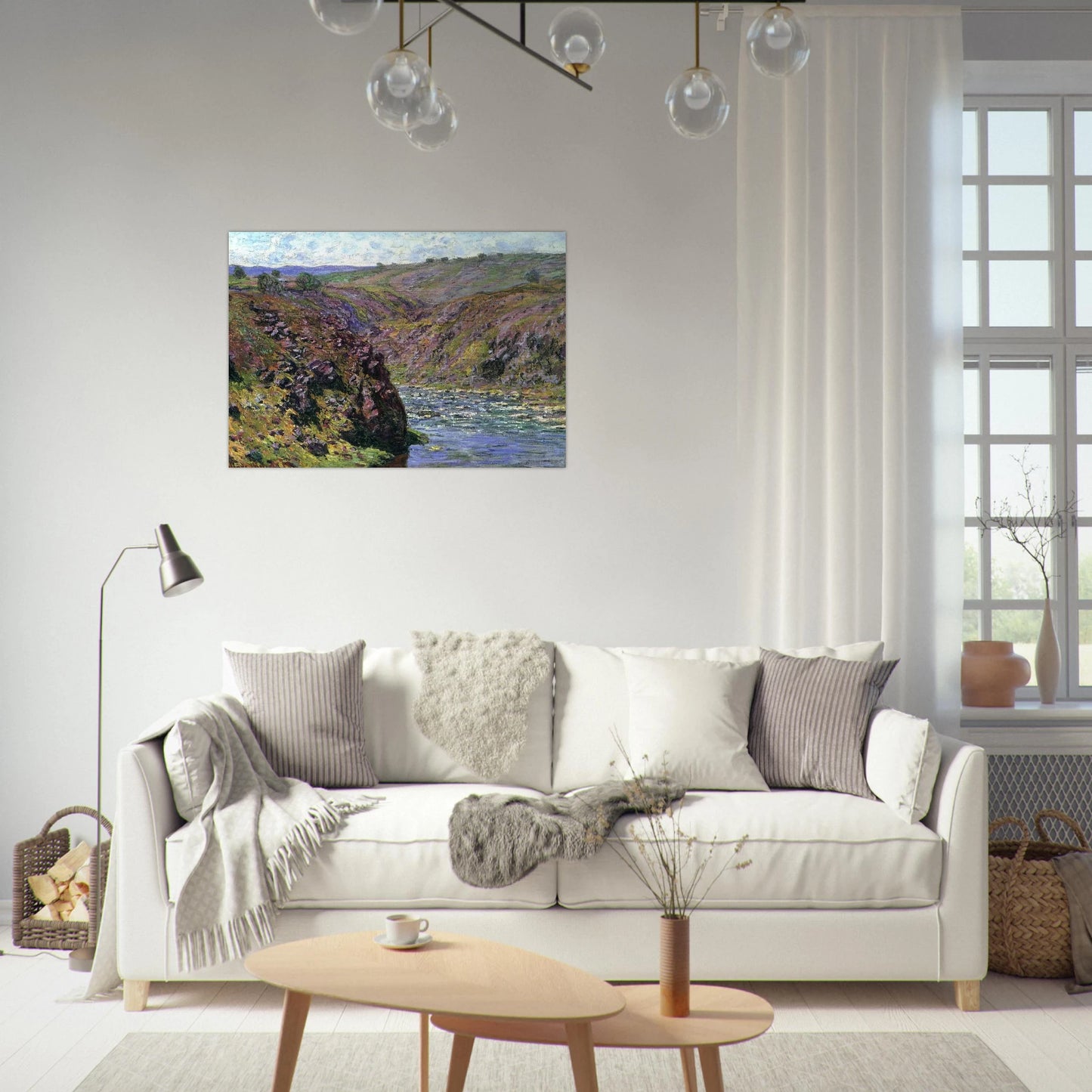 Valley of the Creuse, Sunlight Effect - claude monet Brushed Aluminum Print - 70x100 cm / 28x40 inches | claude monet Aluminum Print | claude monet Prints