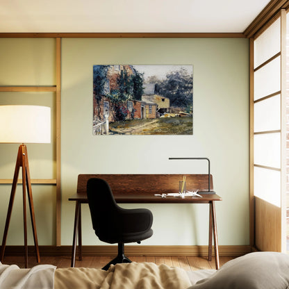 Old House, Nantucket - Childe Hassam Brushed Aluminum Print - 70x100 cm / 28x40 inches | Childe Hassam Aluminum Print | Childe Hassam Prints