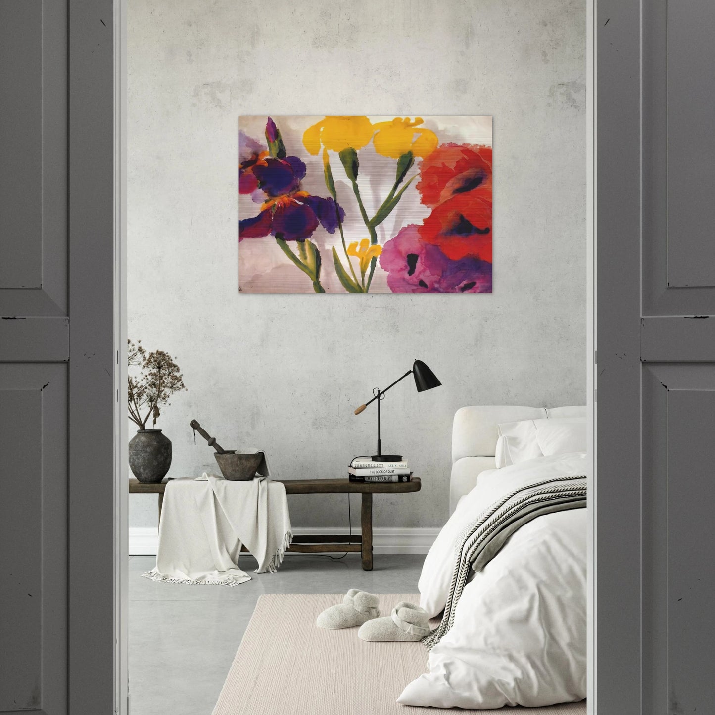 Irises and poppies - Emil Nolde Brushed Aluminum Print - 70x100 cm / 28x40 inches | Emil Nolde Aluminum Print | Emil Nolde Prints
