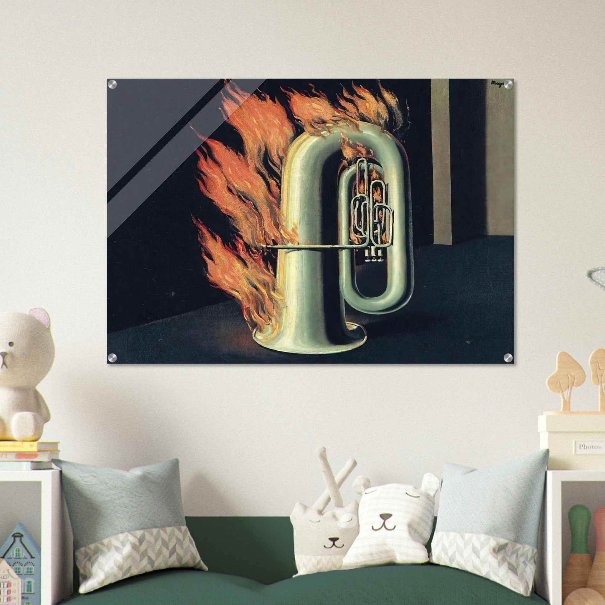 THE DISCOVERY OF FIRE 1935 - Rene Magritte Acrylic Print - 70x100 cm / 28x40″ inches | Rene Magritte Wall Art | Rene Magritte Prints