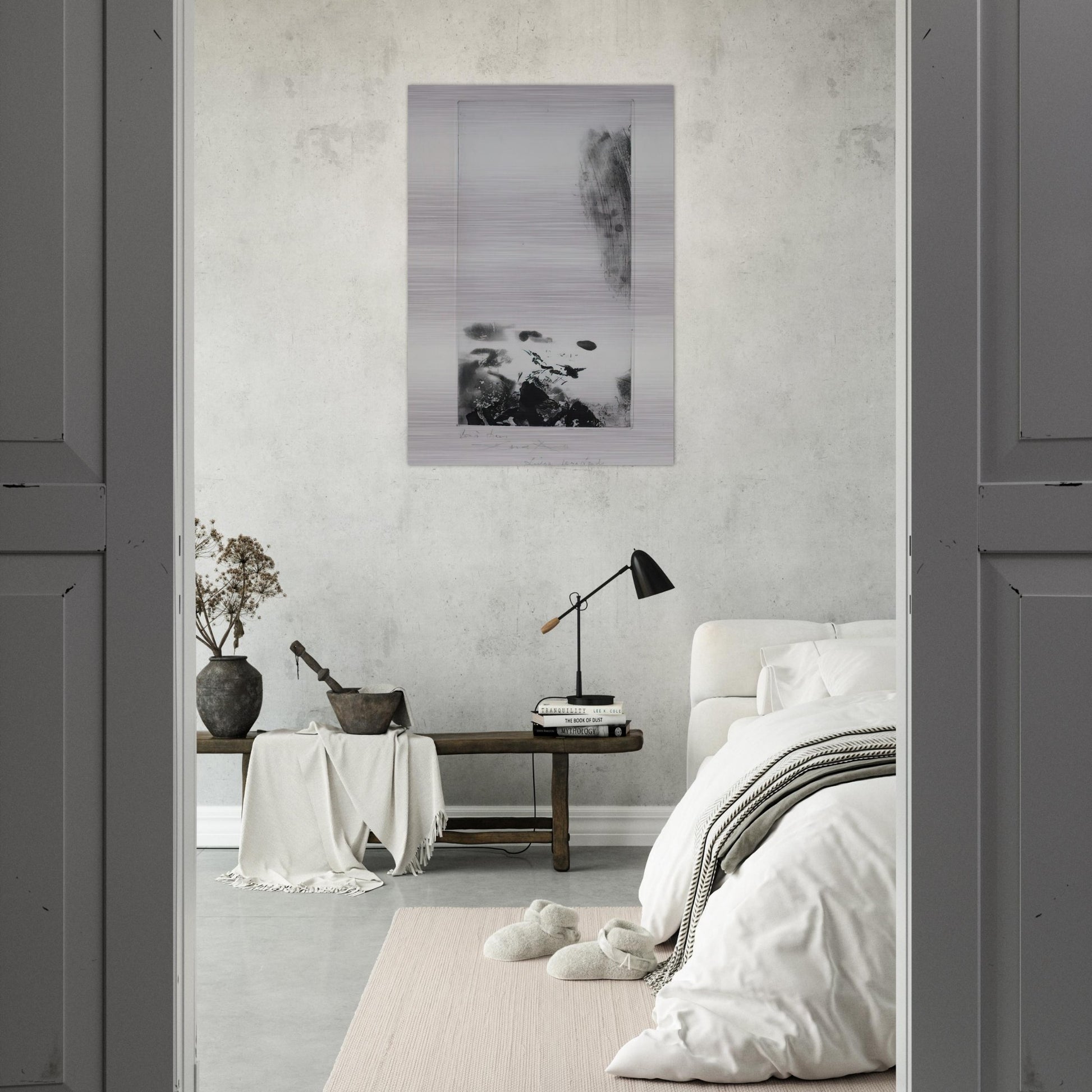 WAITING FOR A HOLIDAY 1974 - Zao Wou-Ki Brushed Aluminum Print - 70x100 cm / 28x40 inches | Zao Wou-Ki Aluminum Print | Zao Wou-Ki Prints