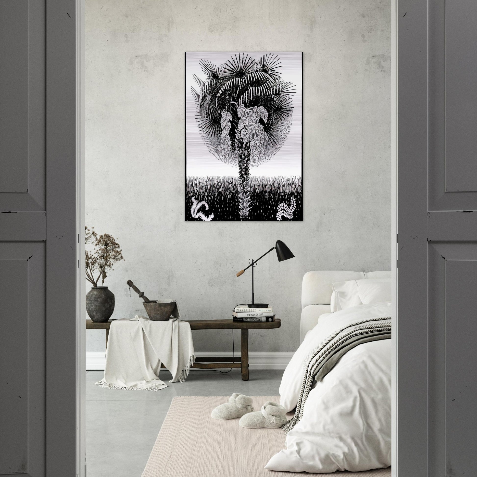 PALM TREE - MC Escher Brushed Aluminum Print - 70x100 cm / 28x40 inches | MC Escher Aluminum Print | MC Escher Prints