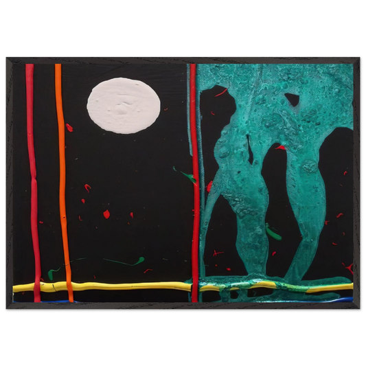 Watching 20-1-07 - 2007 - John Hoyland 70x100 cm / 28x40 inches Framed Art Print – Black Wooden Frame