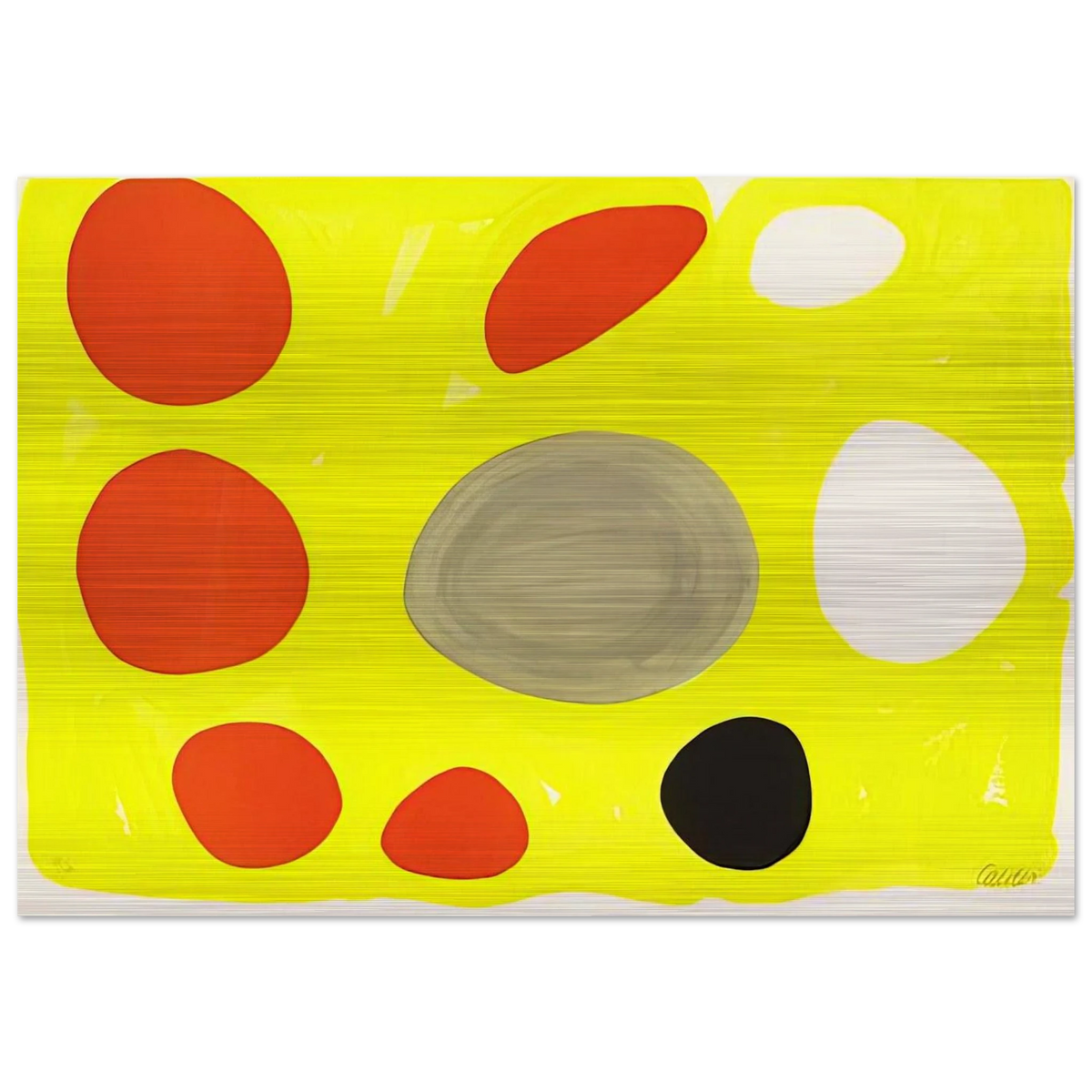 GREY OVAL 1975 - Alexander Calder Brushed Aluminum Print - 70x100 cm / 28x40 inches | Alexander Calder Aluminum Print | Alexander Calder Prints