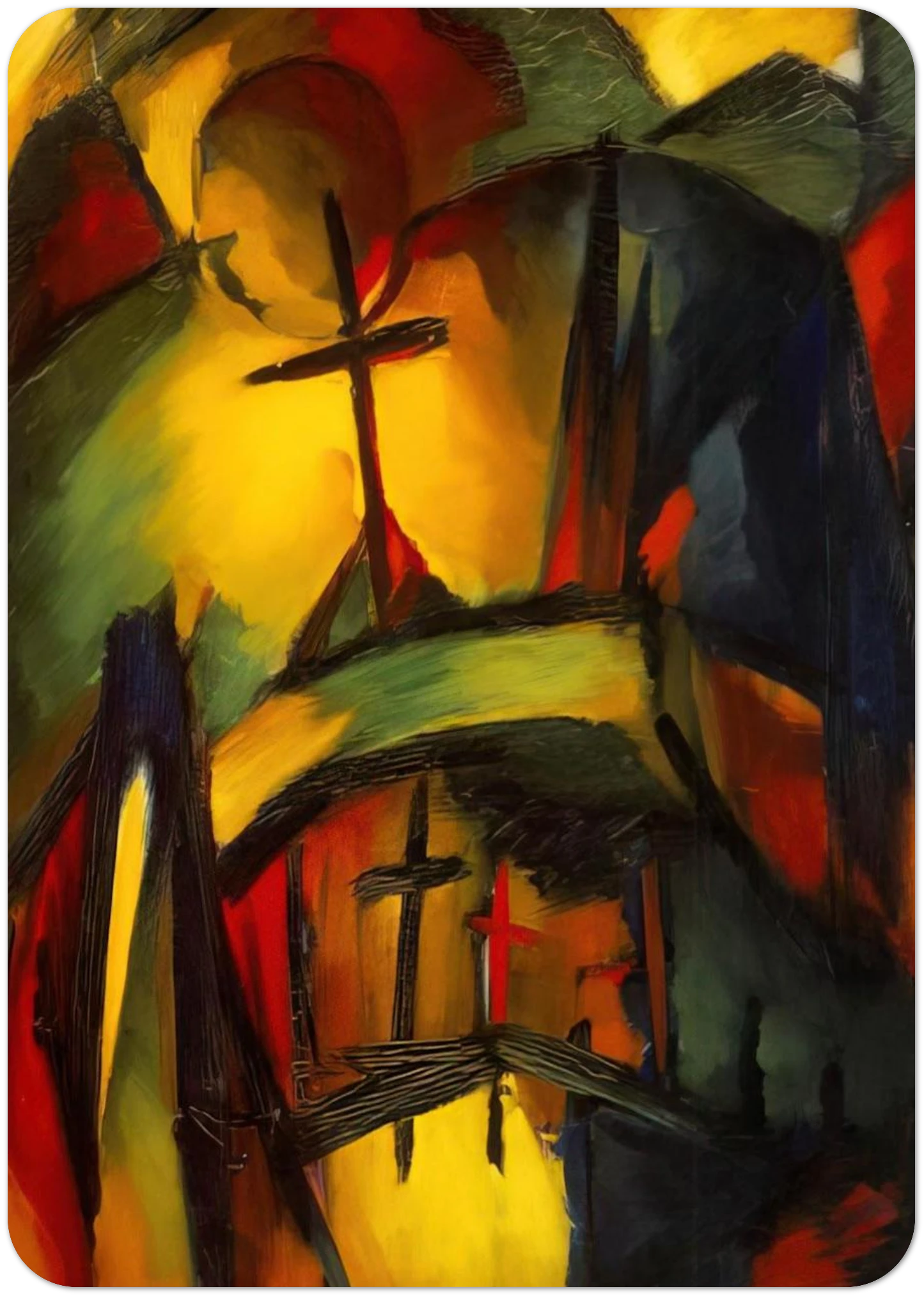 MOUNTAIN GRAVEYARD 1919 By Kurt Schwitters Pack of 10 Post Cards | Kurt Schwitters Post Cards | A6 (10.5 x 14.8 cm) - 4.1 x 5.8 inches