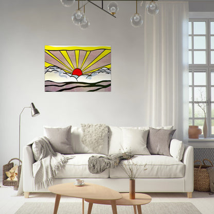 SUNRISE 1965 - Roy Lichtenstein Brushed Aluminum Print - 70x100 cm / 28x40 inches | Roy Lichtenstein Aluminum Print | Roy Lichtenstein Prints