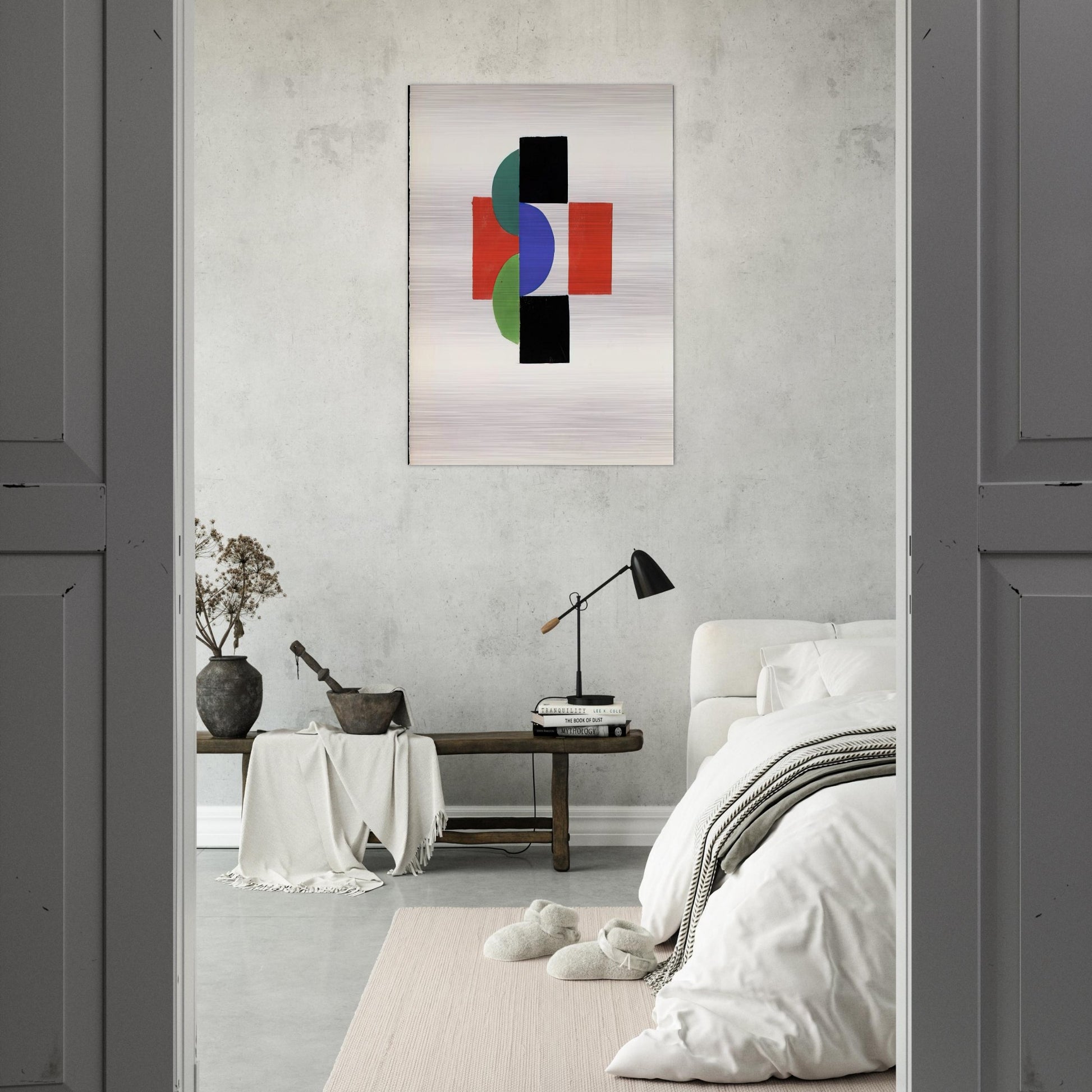 UNTITLED GOUACHE ILLUSTRATION FOR TRISTAN TZARA S LE FRUIT PERMIS 1956 - Sonia Delaunay Brushed Aluminum Print - 70x100 cm / 28x40 inches | Sonia Delaunay Aluminum Print | Sonia Delaunay Prints