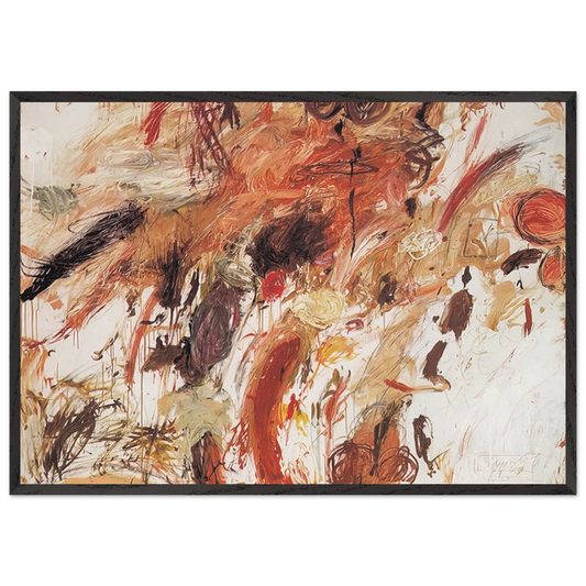 Ferragosto V - Cy Twombly 70x100 cm / 28x40 inches Framed Art Print – Black Wooden Frame
