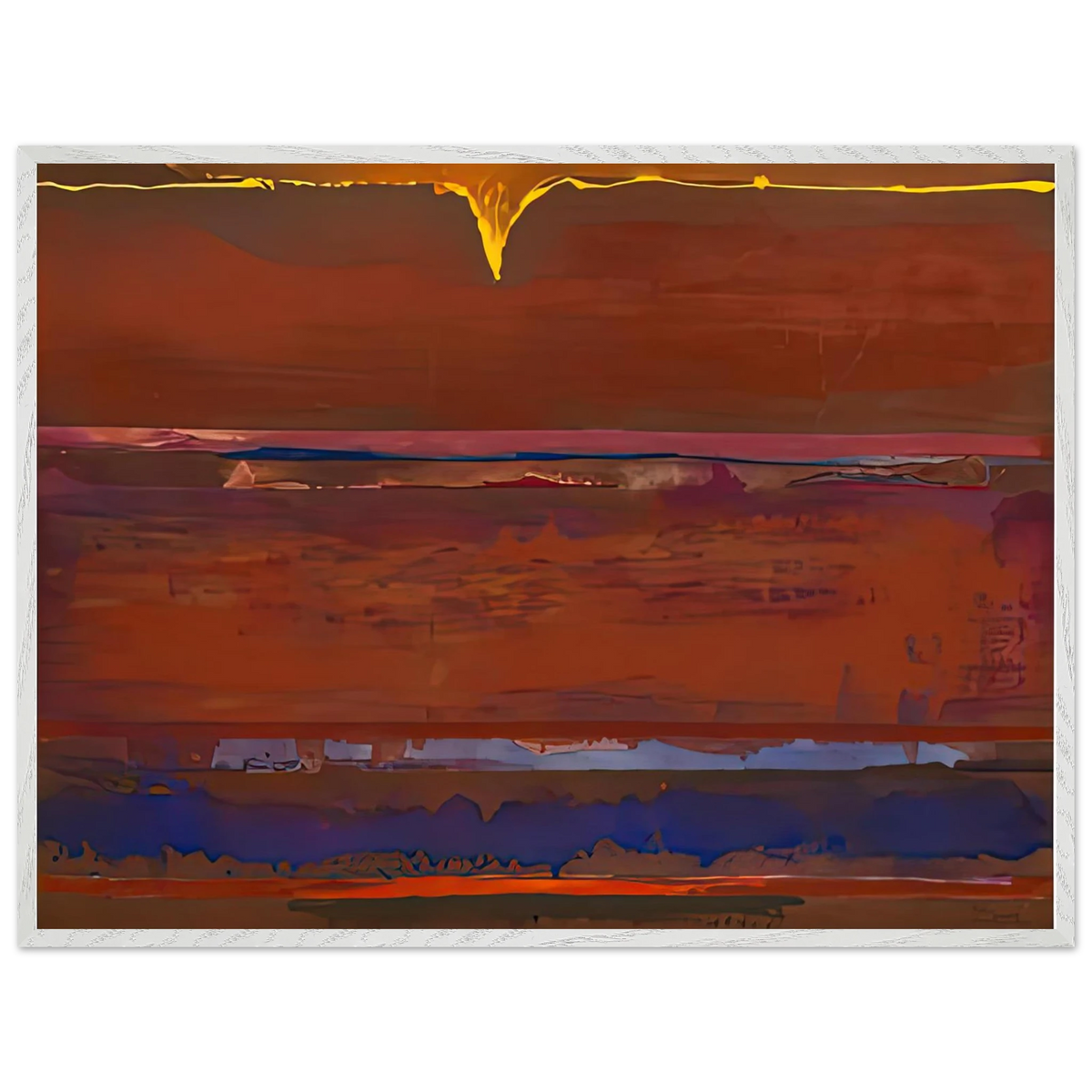 Helen Frankenthaler - Desert Pulse, 1991- Wall Art - 21x29.7 cm / 8x12" - Premium Wooden Framed Poster With Fine Art Paper-canvas - White frame