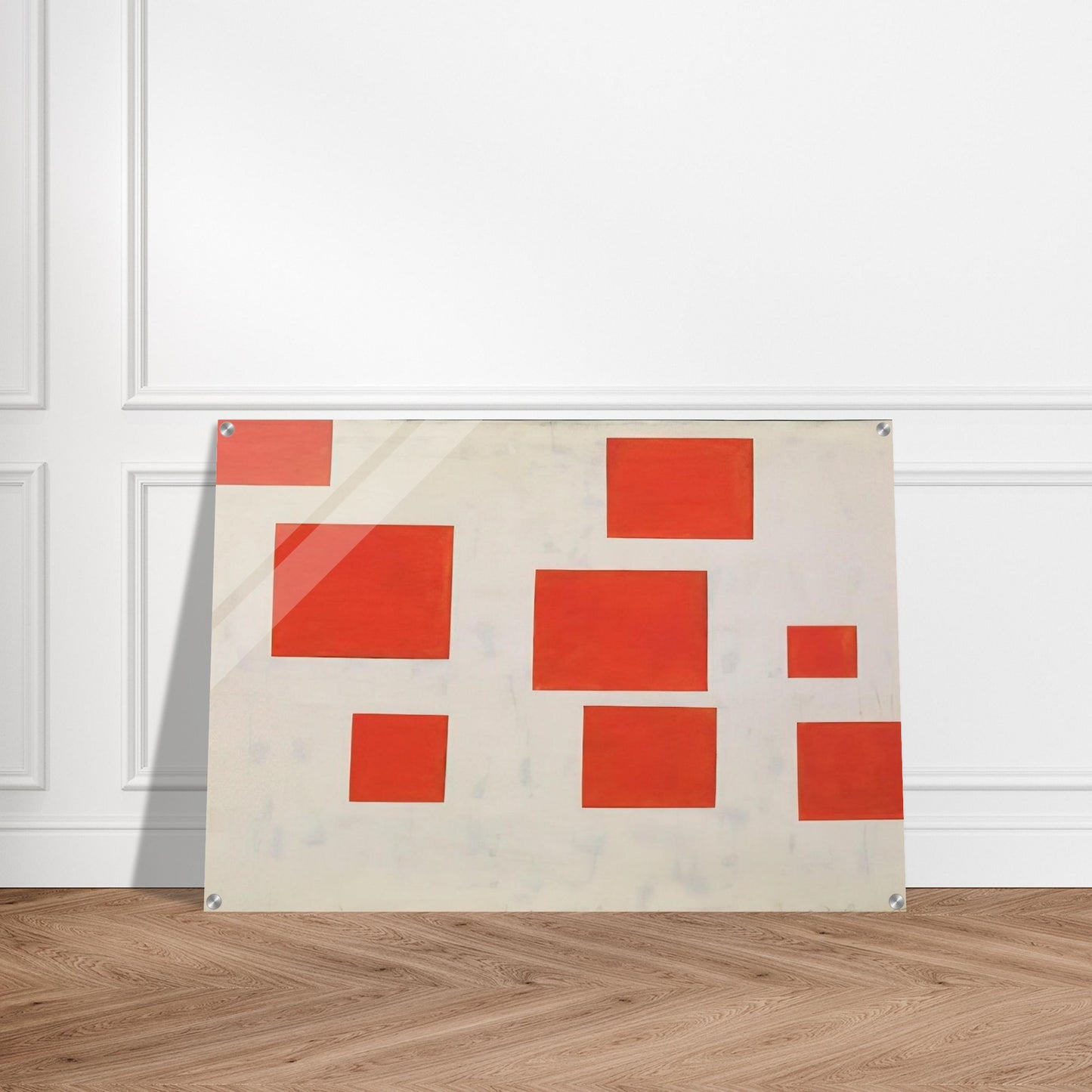 KOMPOSITION MIT 8 ROTEN RECHTECKEN COMPOSITION WITH 8 RED RECTANGLES 1964 - BLINKY PALERMO Acrylic Print - 70x100 cm / 28x40″ inches