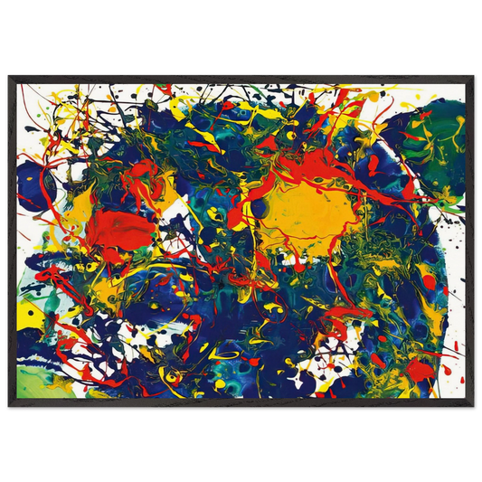 Untitled  SFP94-43  SF94-044  - Sam Francis 70x100 cm / 28x40 inches Framed Art Print – Black Wooden Frame