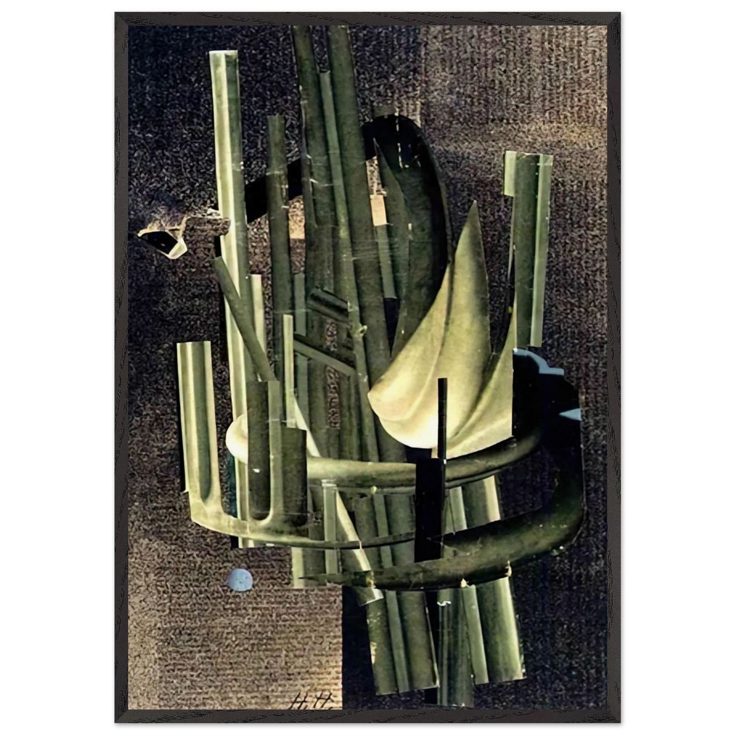 RAUMFAHRT 1956 - Hannah Hoch 70x100 cm / 28x40 inches Framed Art Print – Black Wooden Frame