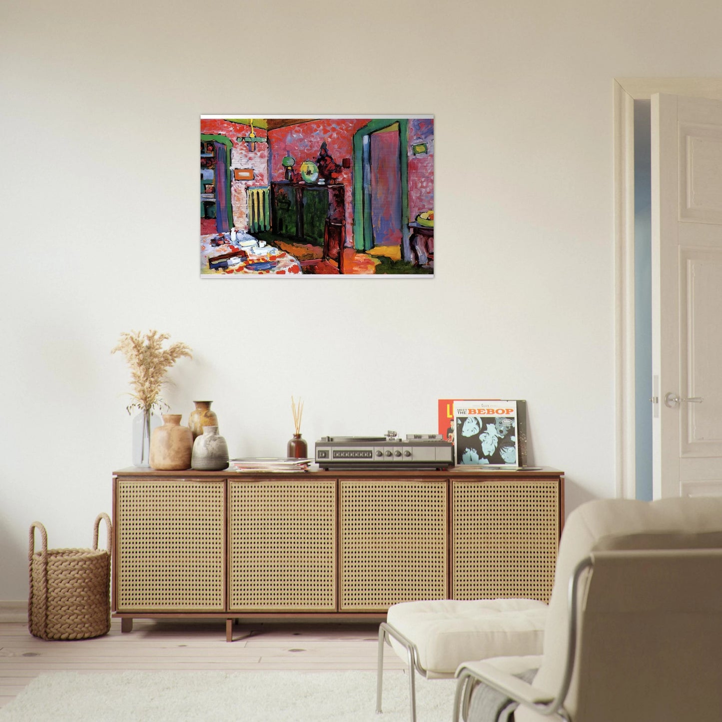 INTERIOR MY DINING ROOM 1909 - Wassily Kandinsky Brushed Aluminum Print - 70x100 cm / 28x40 inches | Wassily Kandinsky Aluminum Print | Wassily Kandinsky Prints