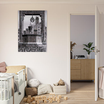 EMBLEMATA WELL - MC Escher Brushed Aluminum Print - 70x100 cm / 28x40 inches | MC Escher Aluminum Print | MC Escher Prints