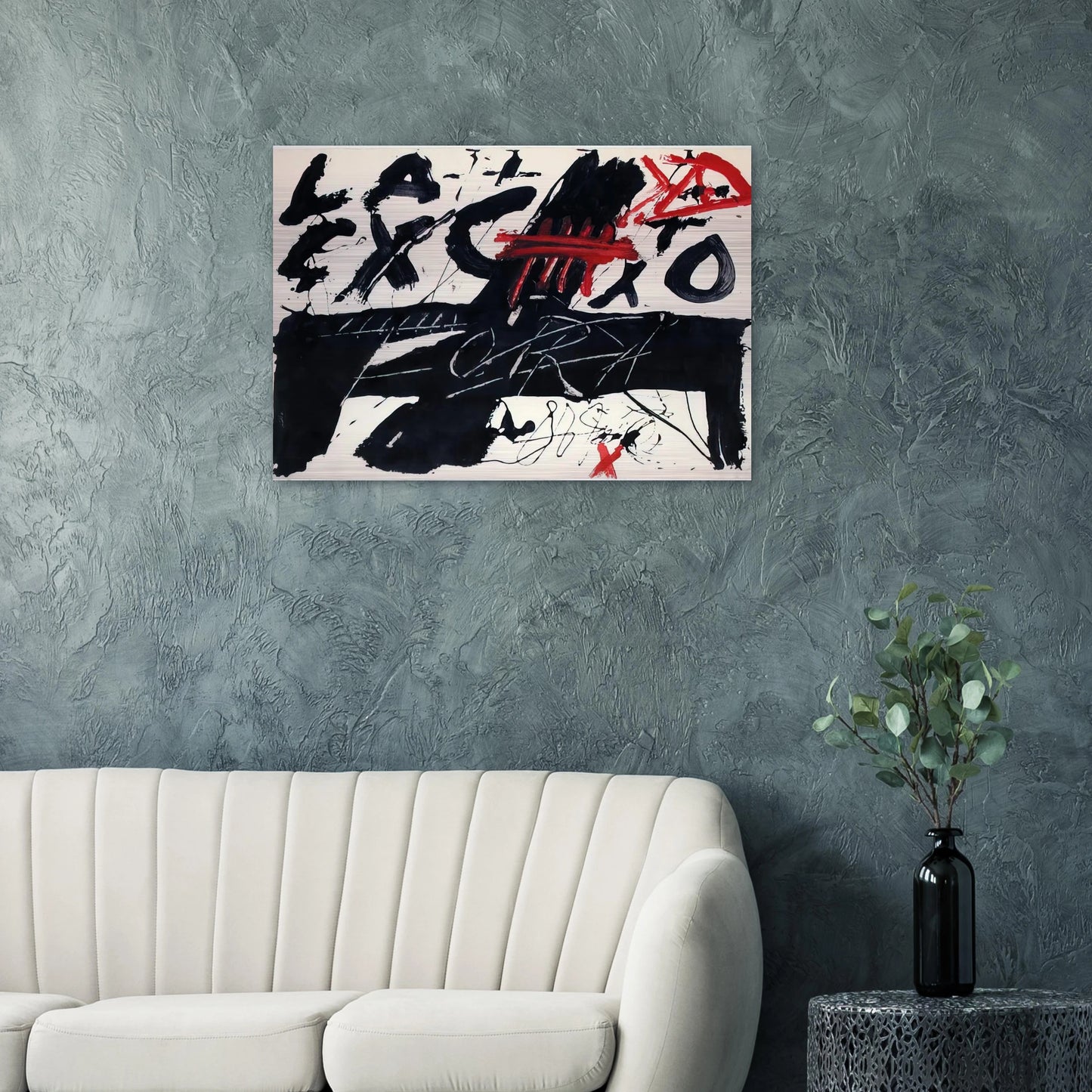 NEGRE I ROIG III FORA 1976 - Antoni Tapies Brushed Aluminum Print - 70x100 cm / 28x40 inches | Antoni Tapies Aluminum Print | Antoni Tapies Prints