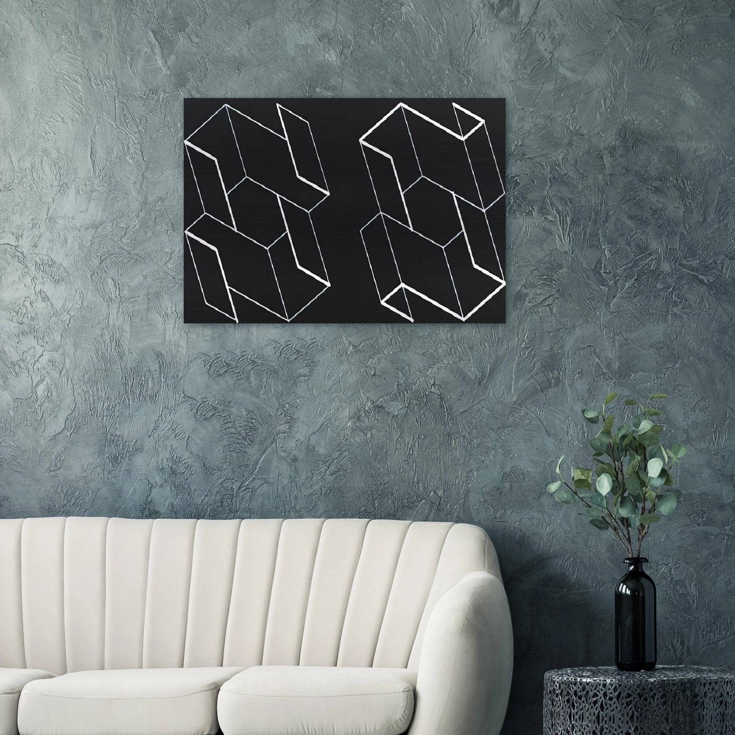 DUO H 1966 - Josef Albers Brushed Aluminum Print - 70x100 cm / 28x40 inches | Josef Albers Aluminum Print | Josef Albers Prints