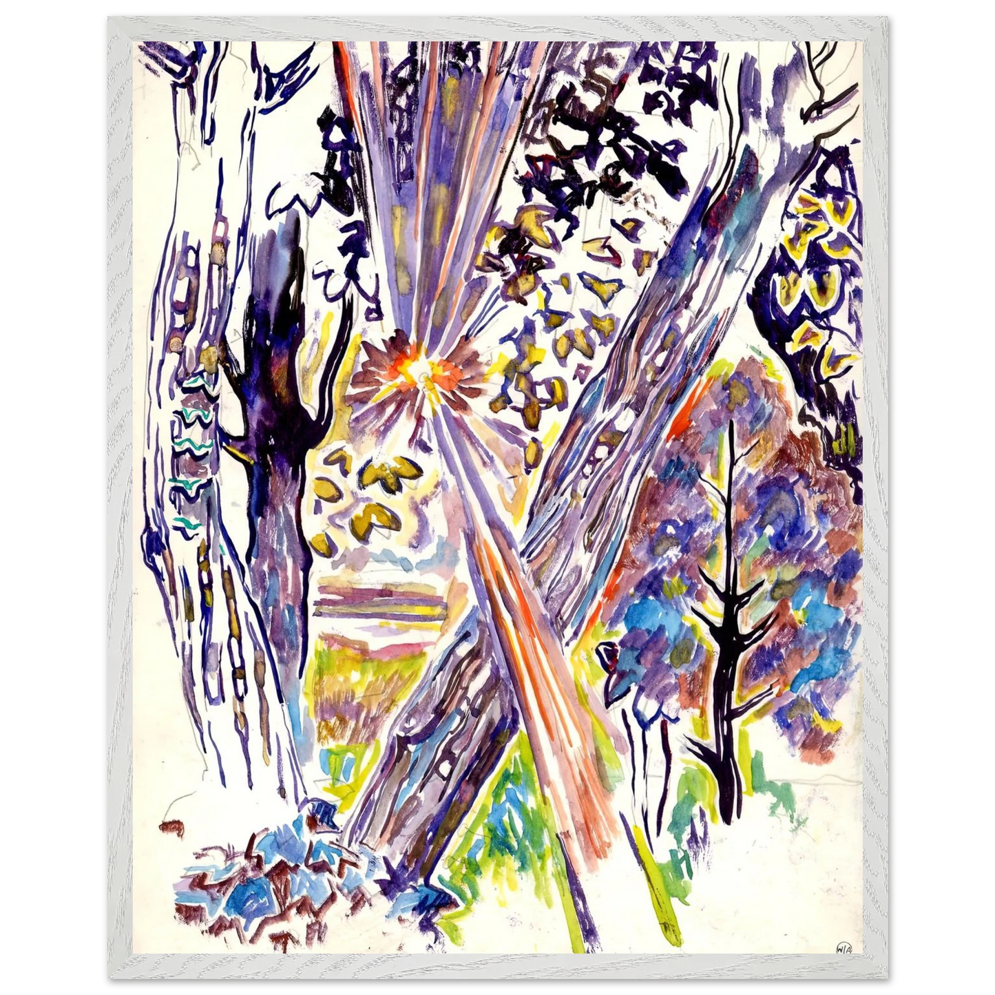 Walter Inglis Anderson - Walter Anderson Wall art - 28x43  cm / XL (11x17 inches) - Premium Wooden Framed Poster With Fine Art Paper-canvas - White frame