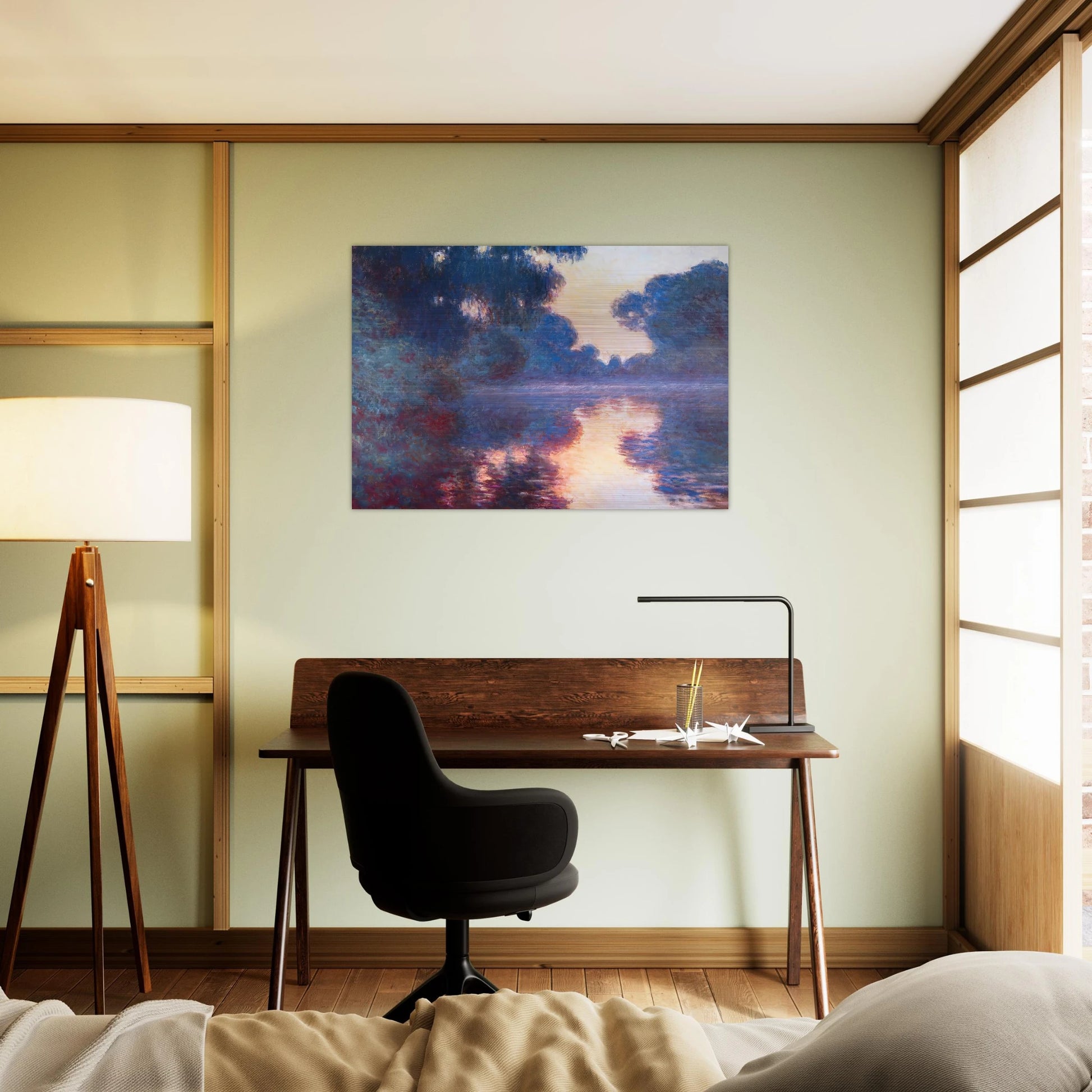 Misty Morning on the Seine in Bue - claude monet Brushed Aluminum Print - 70x100 cm / 28x40 inches | claude monet Aluminum Print | claude monet Prints