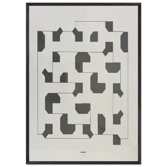 Curva di Peano - 1975 - Bruno Munari 70x100 cm / 28x40 inches Framed Art Print – Black Wooden Frame