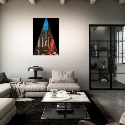METAPHYSICAL TRIANGLE 1958 - Giorgio de Chirico Brushed Aluminum Print - 70x100 cm / 28x40 inches | Giorgio de Chirico Aluminum Print | Giorgio de Chirico Prints
