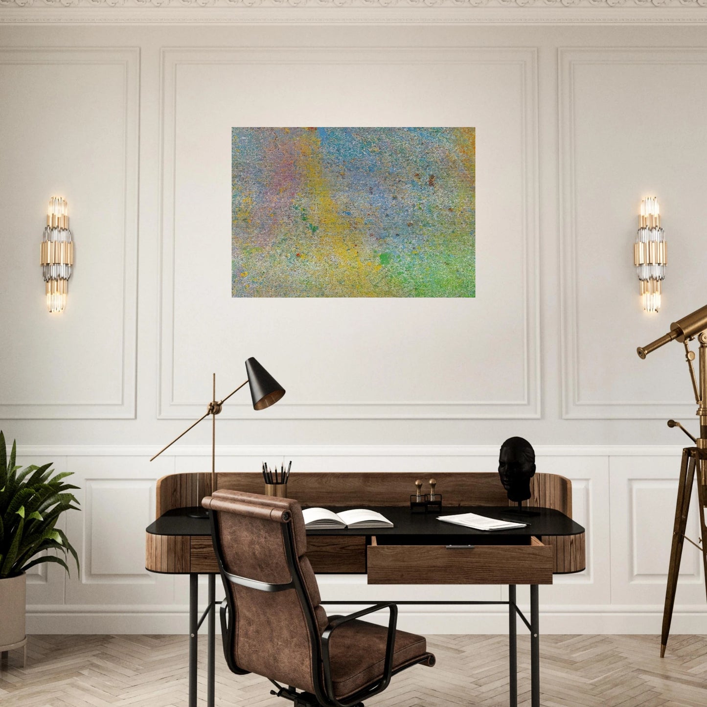 Milky Way - 1966 - Walasse Ting Brushed Aluminum Print - 70x100 cm / 28x40 inches | Walasse Ting Aluminum Print | Walasse Ting Prints